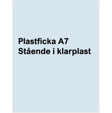 Plastficka A7 Stende i klarplast